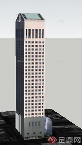 城市临街高层办公建筑设计SU模型