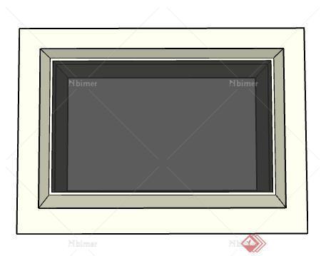 一个窗子的室内装饰设计SU模型