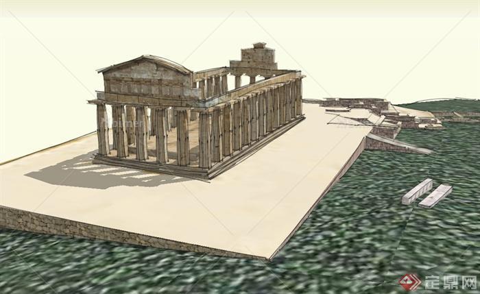 某古罗马神殿遗址su模型[原创]