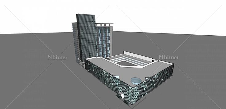 现代高层商业办公楼(31697)su模型下载