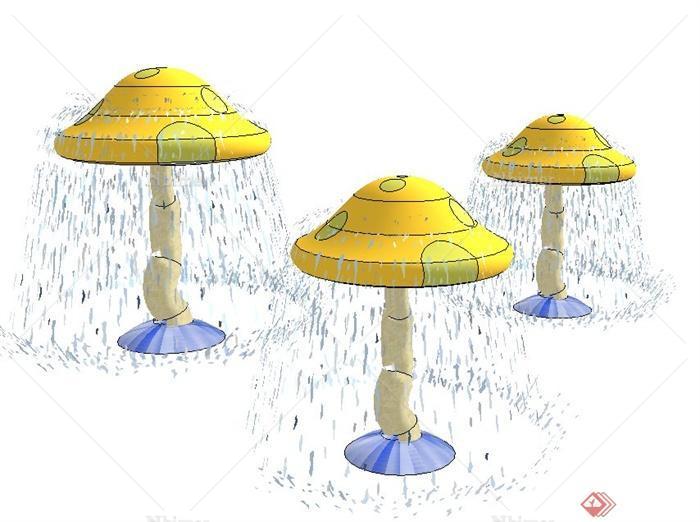 园林景观节点小品蘑菇水亭设计SU模型