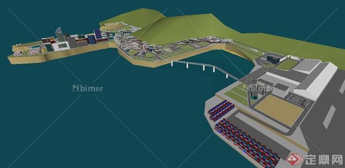 某海滨城市规划设计su模型
