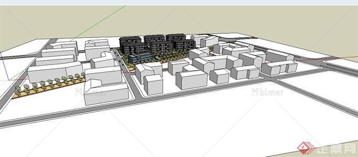 某地区居住区住宅建筑SU模型