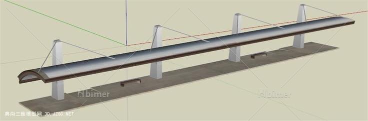 公交站台35su模型