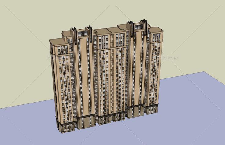 新古典风格高层住宅楼(46606)su模型下载