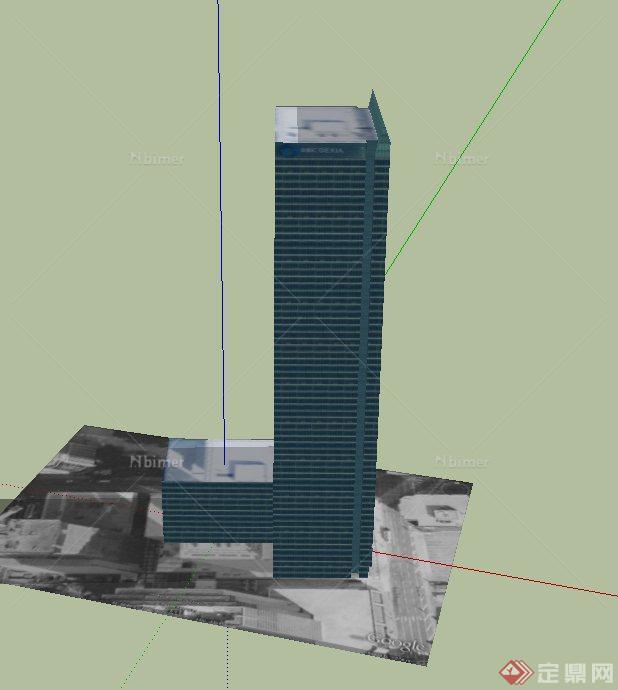 现代某高层国贸有限公司办公楼建筑设计SU模型