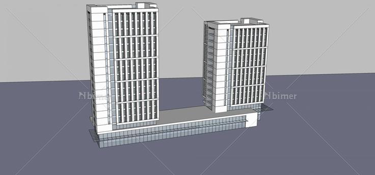 现代高层办公楼(73297)su模型下载