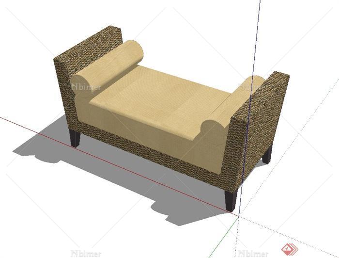 某现代风格简约沙发椅设计SU模型[原创]