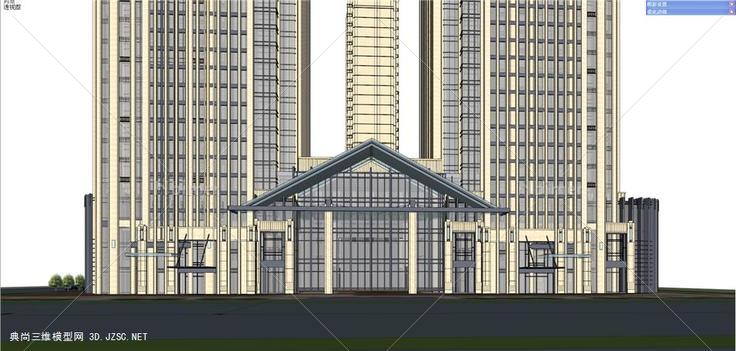 商住王城新古典综合体高层住宅su模型