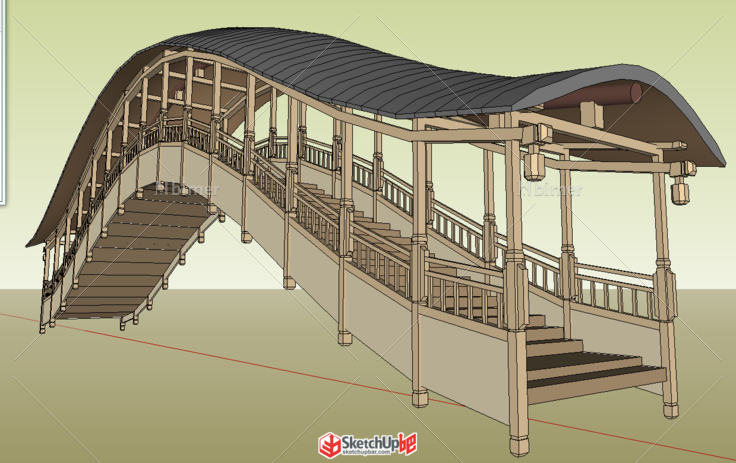 中式桥梁模型打包下载