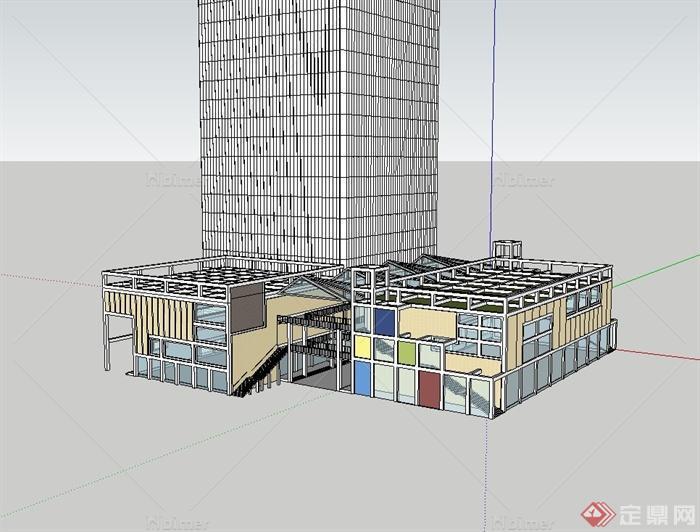 现代风格商业办公楼终极版建筑设计su模型[原创]