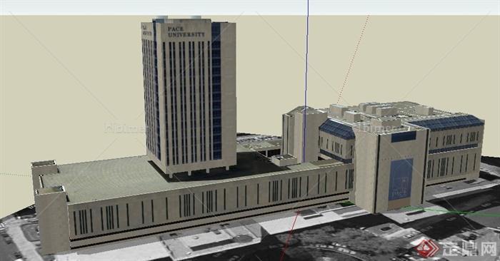 某地大学教学楼建筑设计SU模型