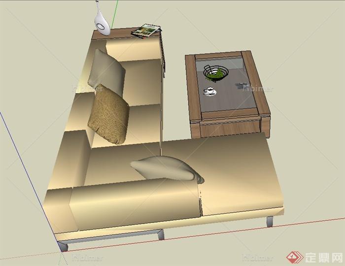 现代某住宅空间沙发组合设计SU模型