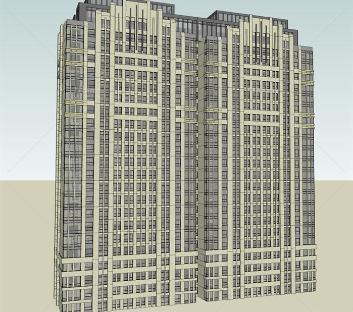 Art—Deco青年城住宅公寓楼SU精细设计模型[原创