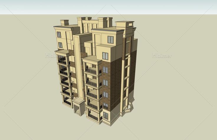 欧式多层住宅楼(38153)su模型下载