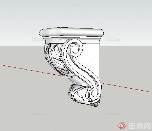 某中式拱顶石设计SU模型