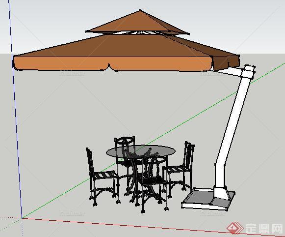 设计素材之现代遮阳伞设计su模型8
