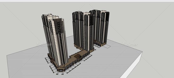 新古典风格商业住宅楼(75754)su模型下载