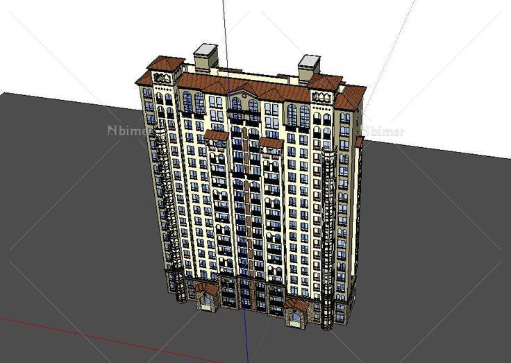 038西班牙风格 包头项目住宅高层(141084)su模型
