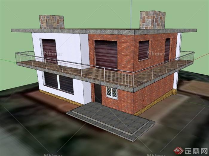 双层库房建筑设计SU模型