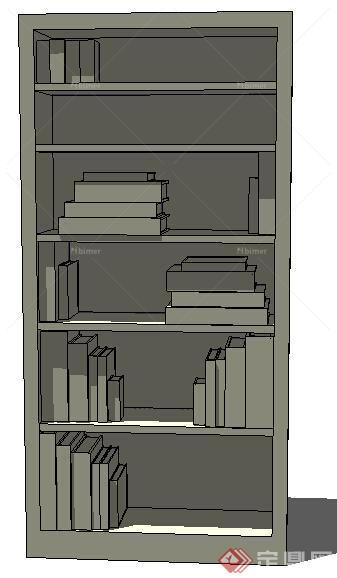 设计素材之家具 书柜设计方案su模型