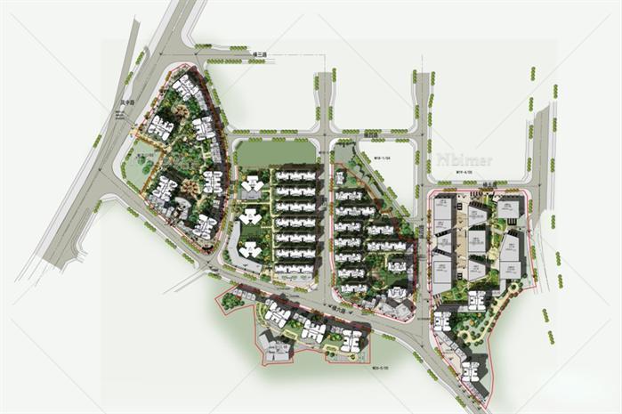 重庆某居住区建筑规划设计方案SU精模型（含PPT方