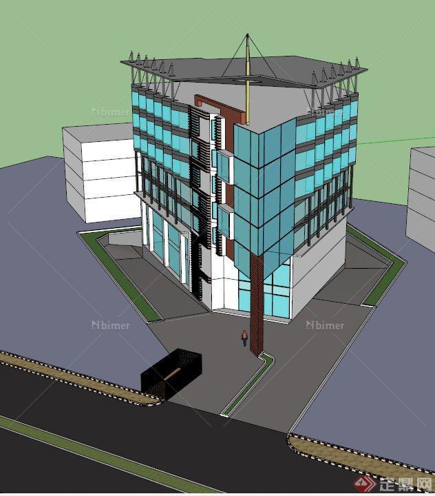 多层商场建筑设计SU模型