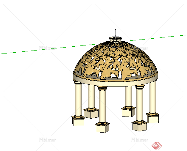 某欧式圆形景观亭设计SU模型素材8