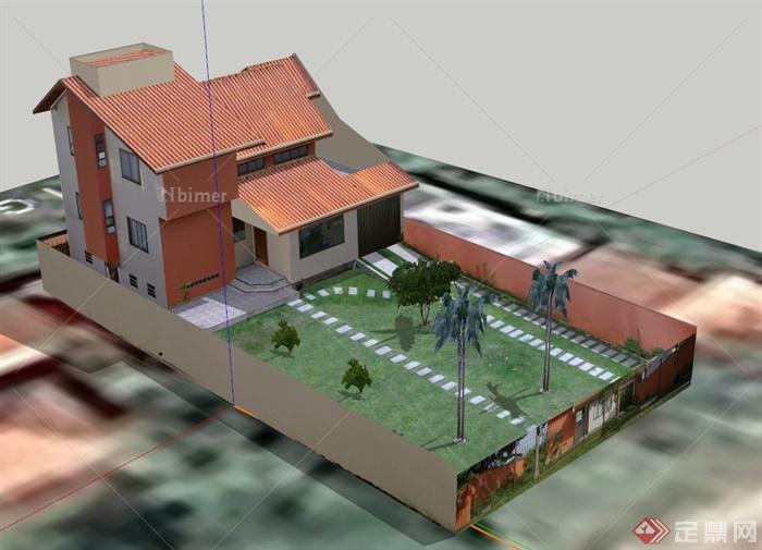 乡村住宅建筑设计SU模型