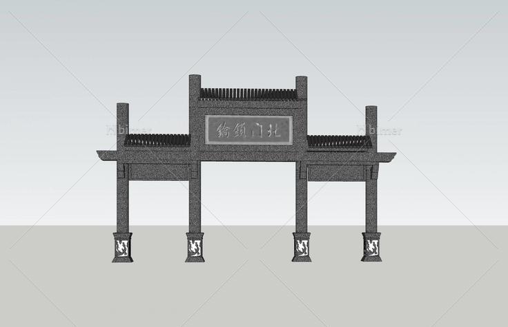 牌坊(39522)su模型下载