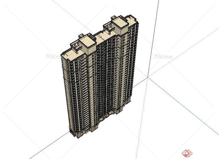 某住宅小区高层建筑楼设计su模型