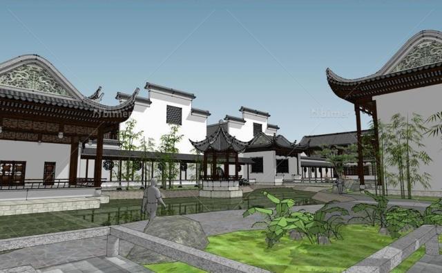 SketchUp古建会所设计方案带模型下载