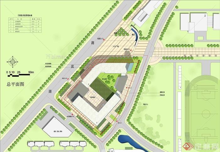 某学院教学楼实验楼建筑方案设计（cad+su+文本）