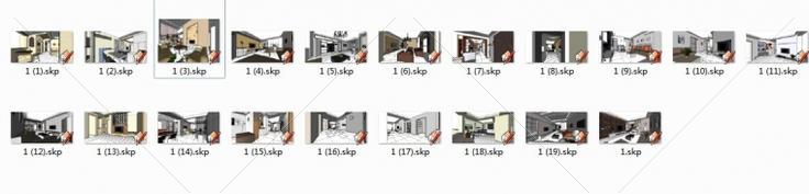 在网上买的草图大师SketchUp模型资料，有70多套