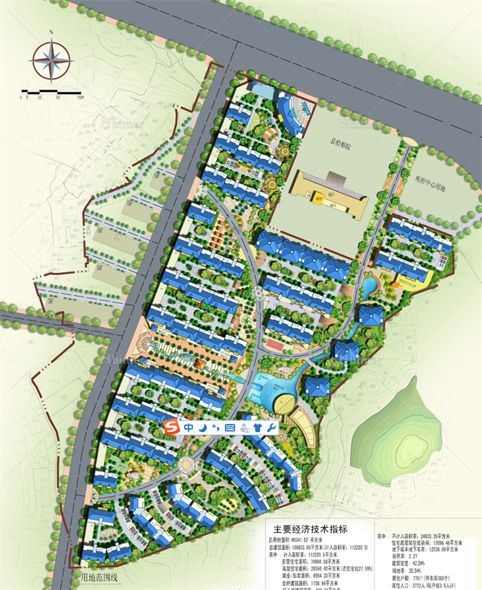 某现代风格住宅区景观规划设计CAD方案（含效果图