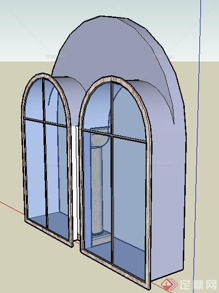 拱形窗户su模型