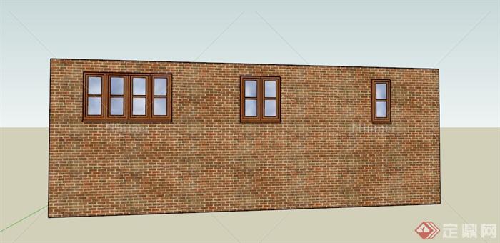 某住宅建筑墙体设计SU模型