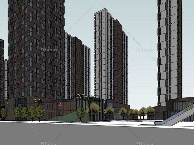 住宅综合体，现代主义风格，19层
