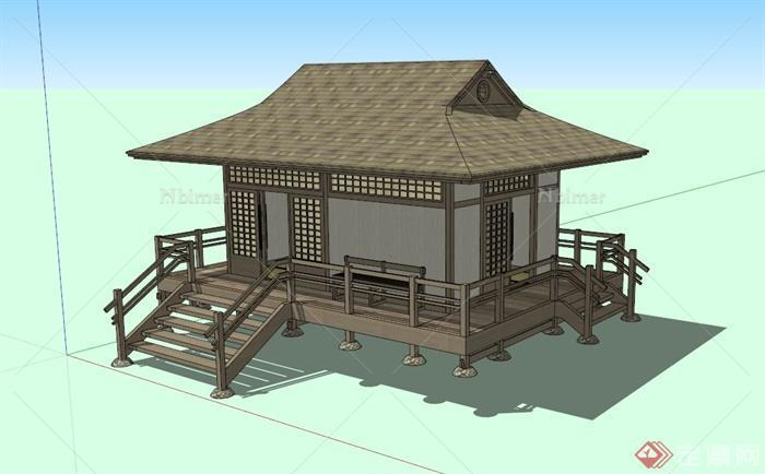 某日式住宅楼建筑设计su模型