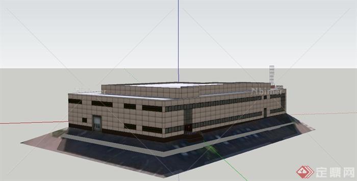 某广播中心建筑设计SU模型