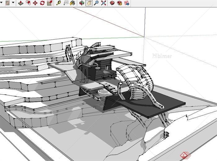 某现代风格独特小屋设计su模型[原创]