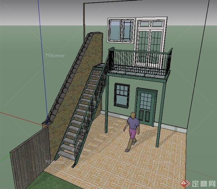 综合建筑与建筑构件设计SU模型