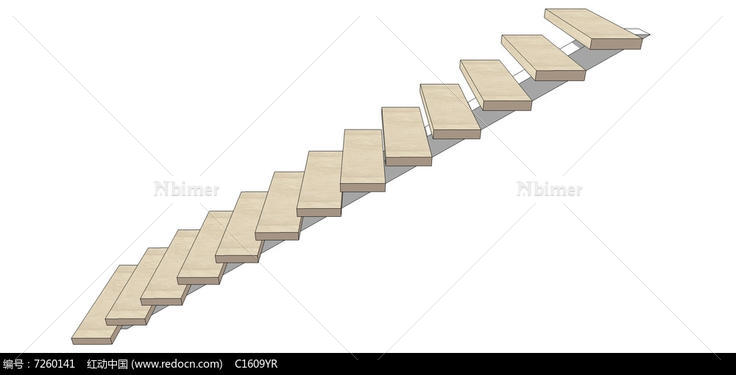 现代楼梯su模型