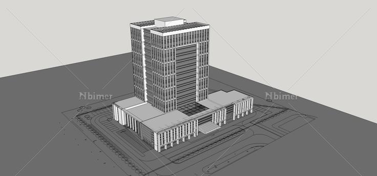 现代高层办公楼(70929)su模型下载