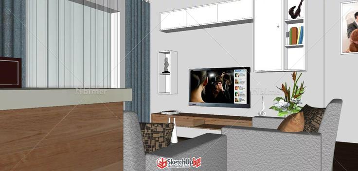 自己家里装修，用SU画的室内图，带CAD
