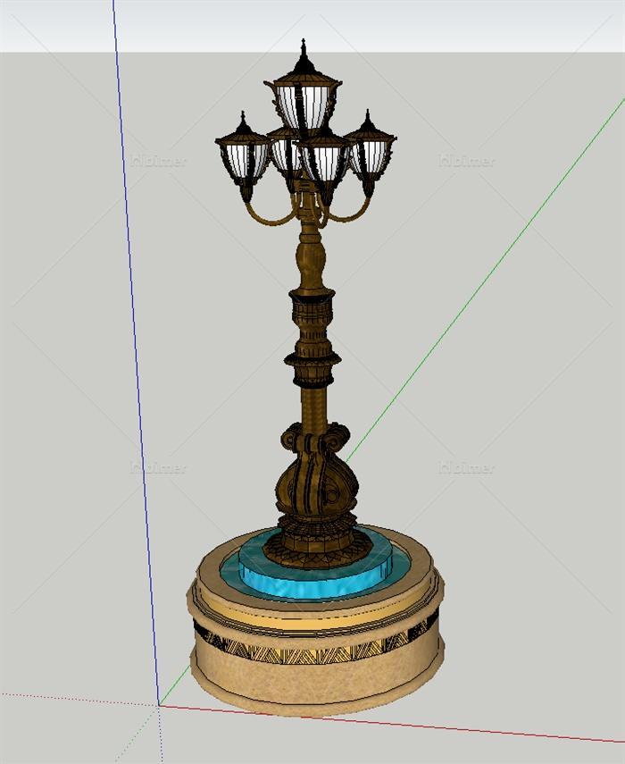 欧式景观灯柱设计SU模型