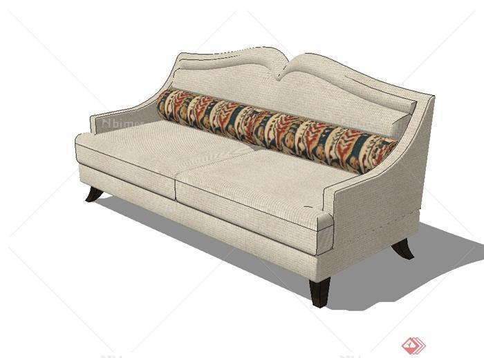简欧风格详细客厅沙发设计SU模型[原创]