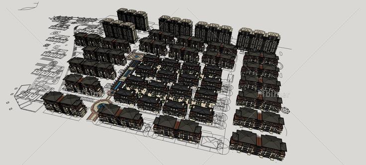 新古典风格大型住宅规划(76510)su模型下载