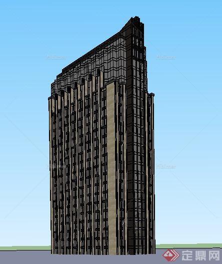 古典风格高层办公楼建筑设计su模型[原创]
