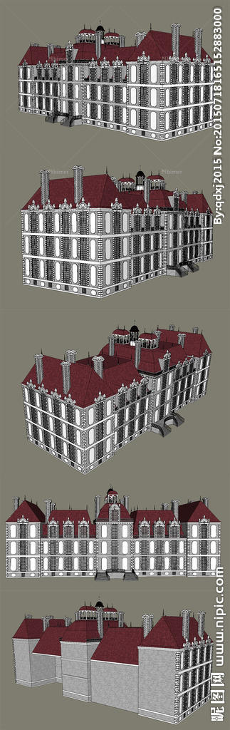 博梅斯尼城堡建筑SU模型设计图片